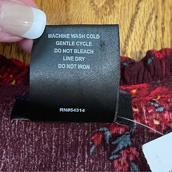 NWT B Darlin Burgundy Floral Rayon Fit and Flare Dress - Picture 11 of 11